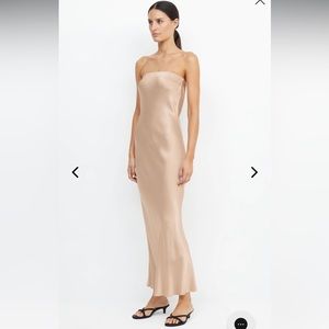 Brand new Bec & Bridge Moon Dance Strapless Dress in Golden - with tags